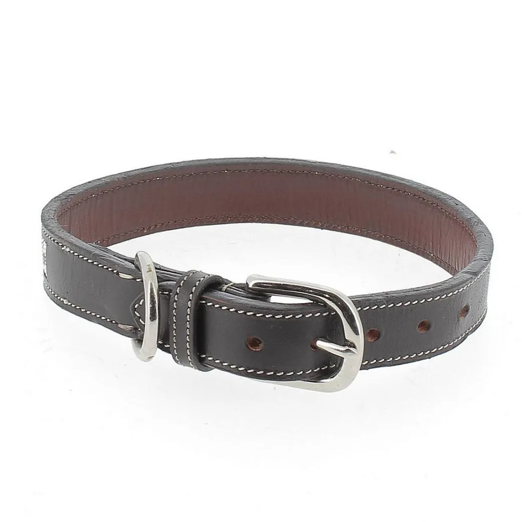 Pénélope Pearl Leather Dog Collar