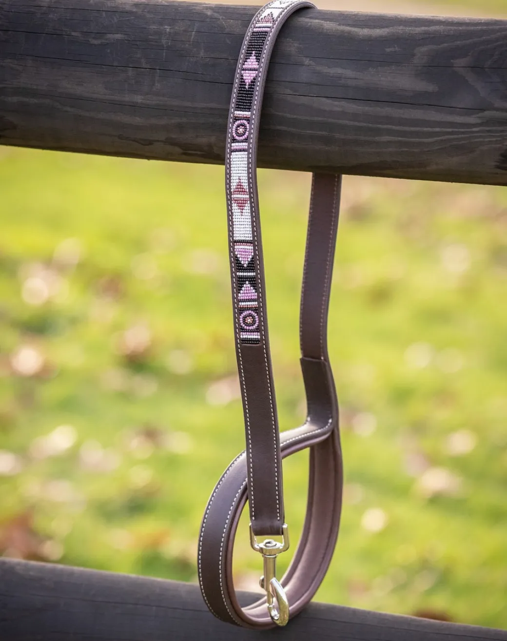 Pénélope Pearl Leather Dog Leash
