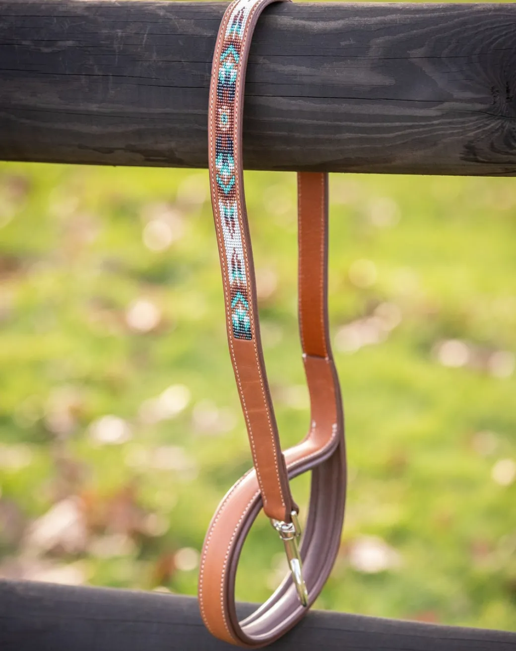 Pénélope Pearl Leather Dog Leash