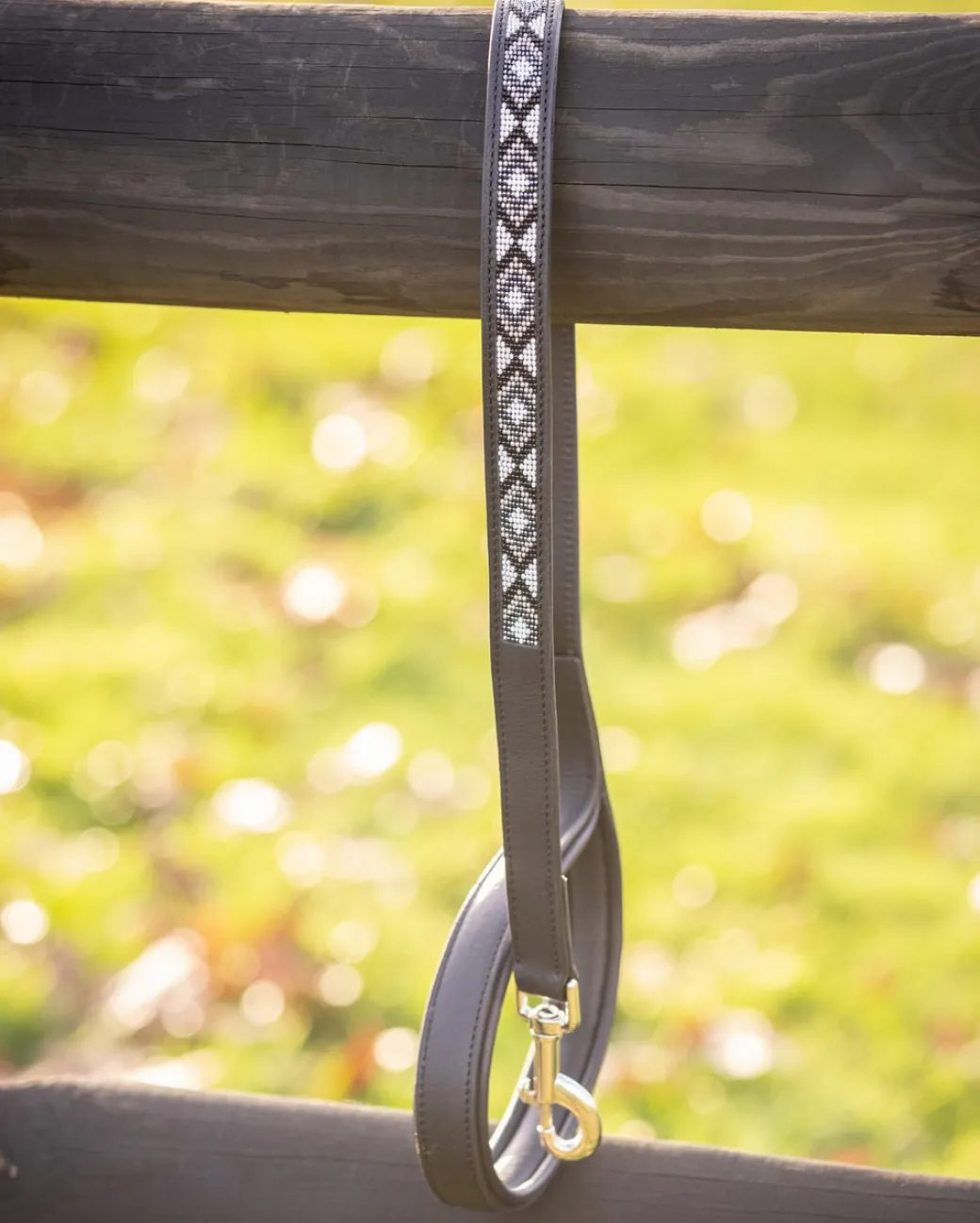 Pénélope Pearl Leather Dog Leash