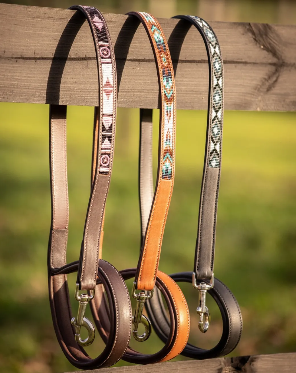 Pénélope Pearl Leather Dog Leash