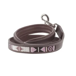 Pénélope Pearl Leather Dog Leash