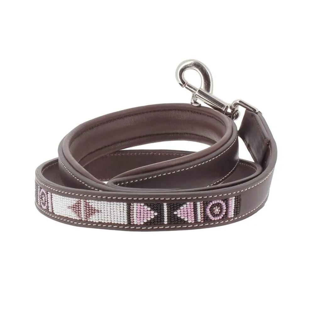 Pénélope Pearl Leather Dog Leash