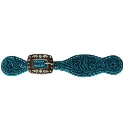 Professional's Choice Ladies Aqua Floral Spur Straps