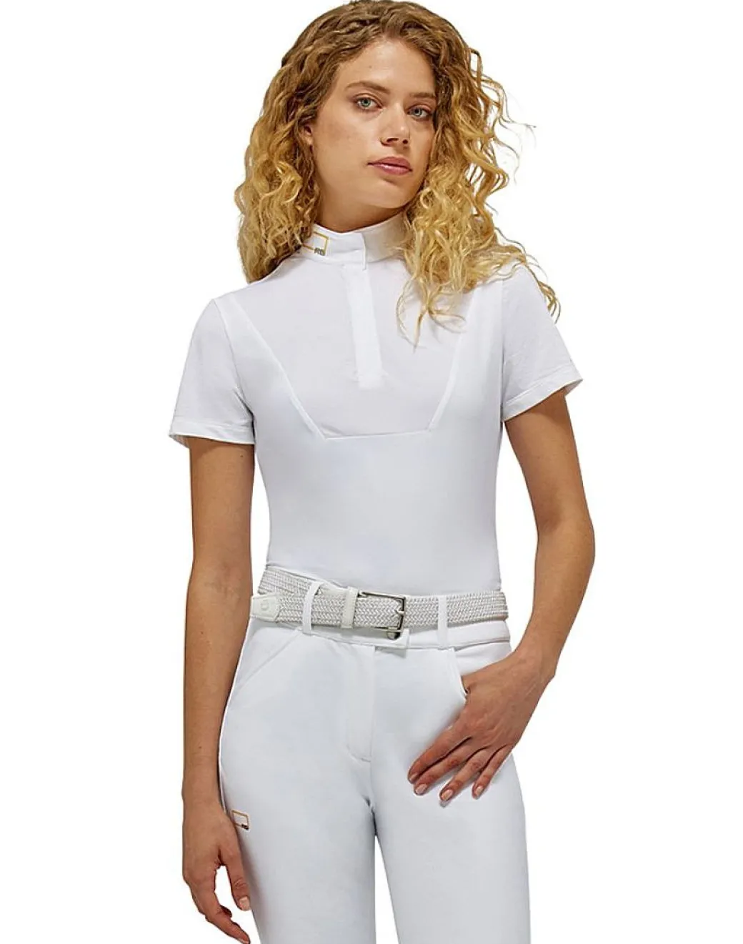Rider's Gene Button SS White Competition Polo
