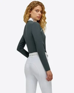 Rider's Gene Zip Long Sleeve Competition Polo