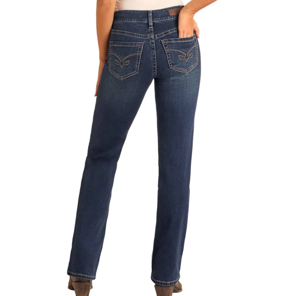 Rock & Roll Denim Arrow Embroidered Jeans