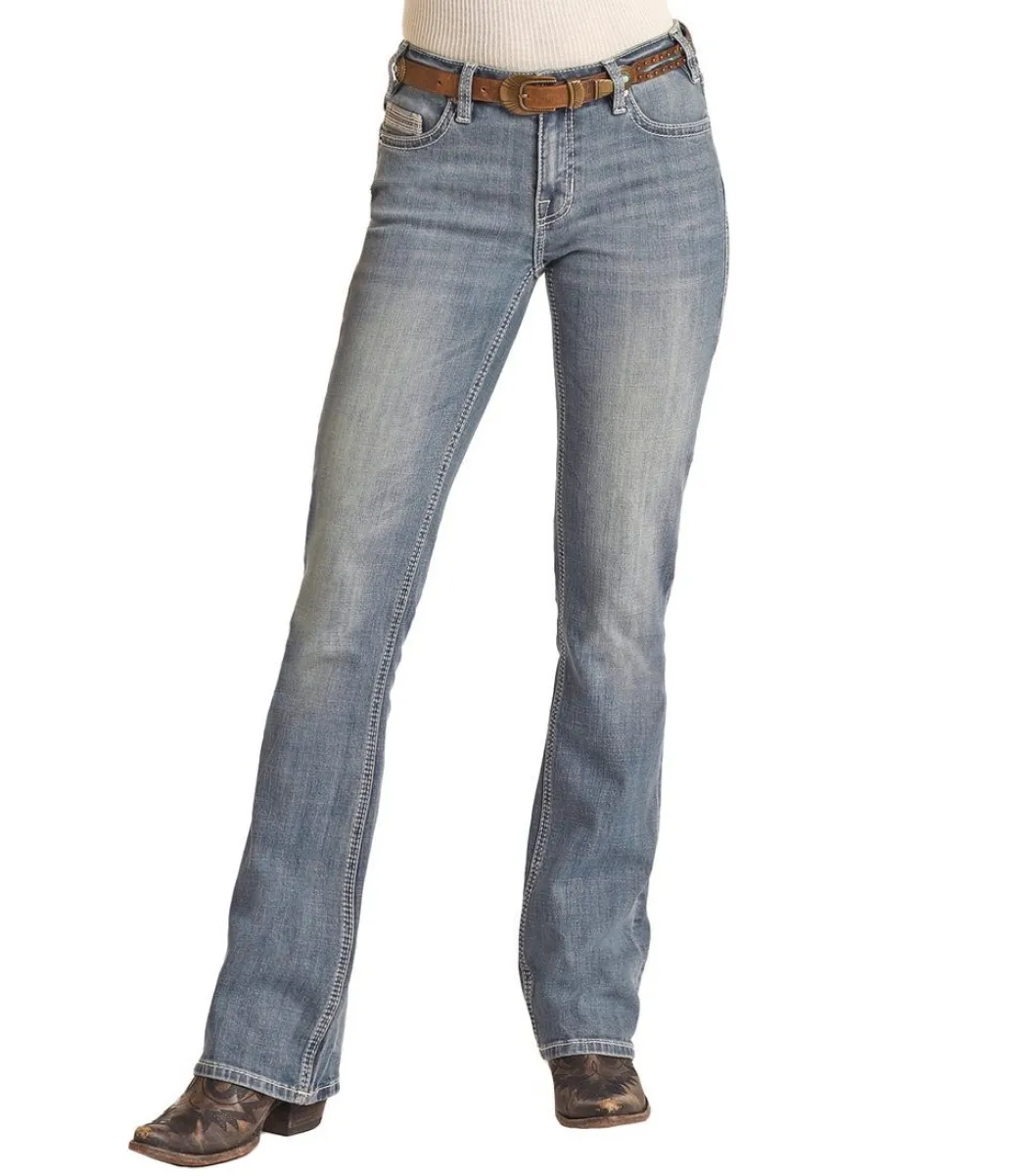 Rock & Roll Denim Aztec Embroidered Jeans