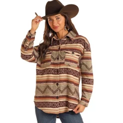 Rock & Roll Denim Aztec Shacket