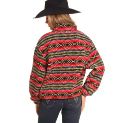 Rock & Roll Denim Aztec Sherpa Pullover