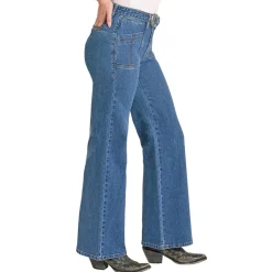 Rock & Roll Denim Belted Wide Leg Jeans