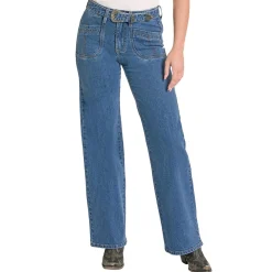 Rock & Roll Denim Belted Wide Leg Jeans