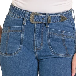 Rock & Roll Denim Belted Wide Leg Jeans