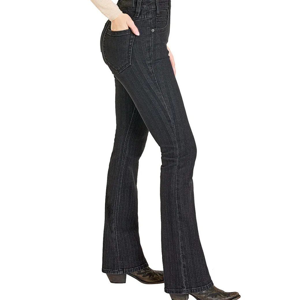 Rock & Roll Denim Black Jacquard HR Bootcut Jeans