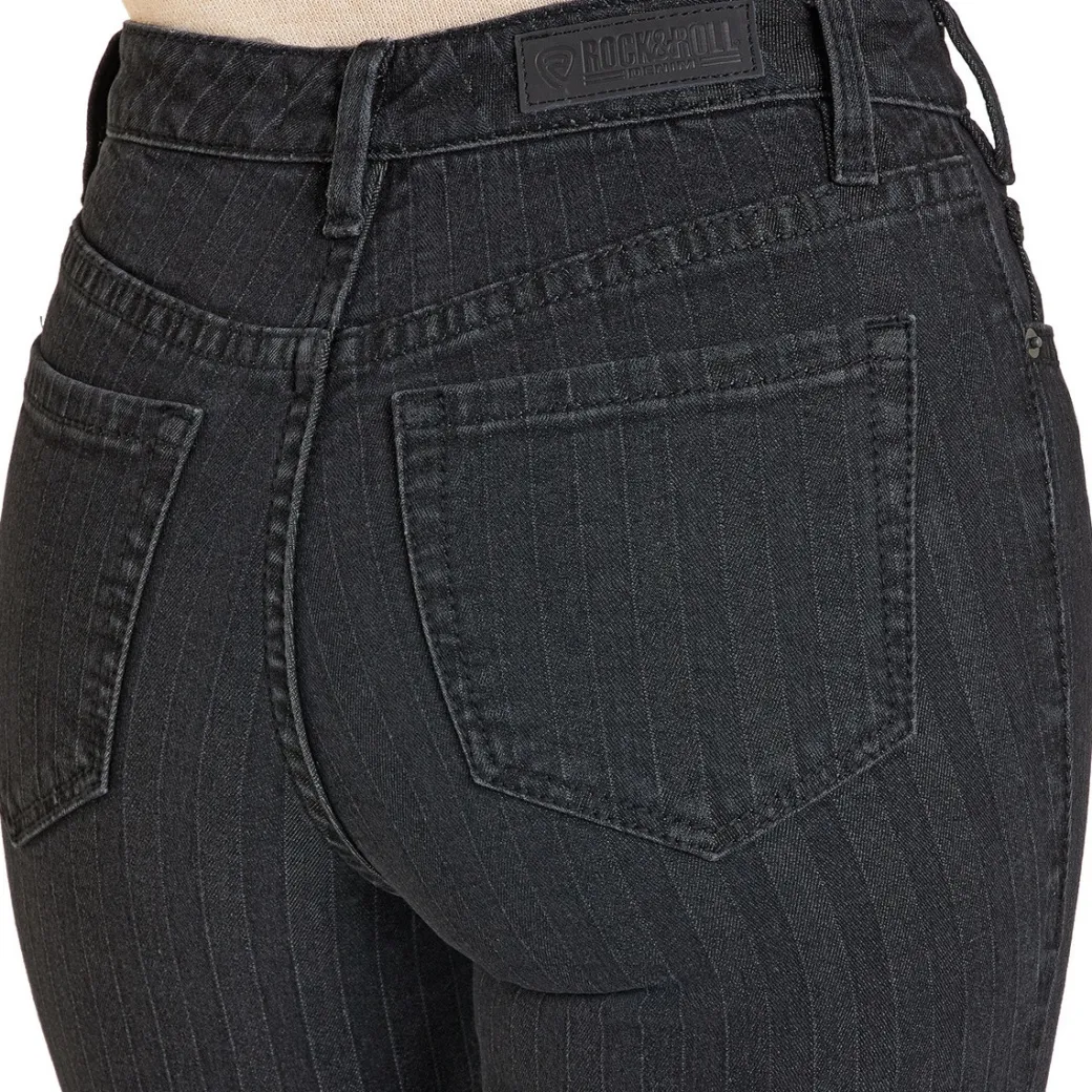 Rock & Roll Denim Black Jacquard HR Bootcut Jeans