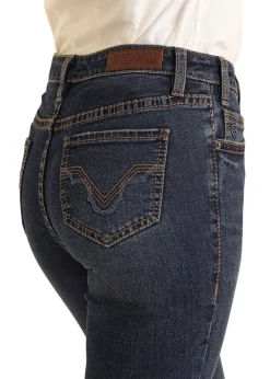 Rock & Roll Denim Blue Embroidery Jeans