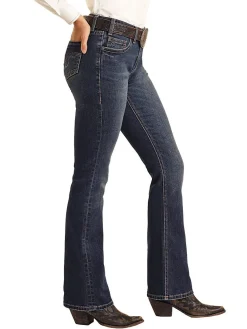 Rock & Roll Denim Blue Embroidery Jeans