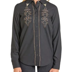 Rock & Roll Denim Boot Stitch Snap Shirt