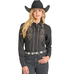 Rock & Roll Denim Boot Stitch Snap Shirt