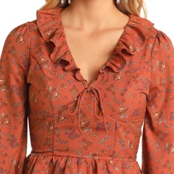Rock & Roll Denim Corset Detail Blouse