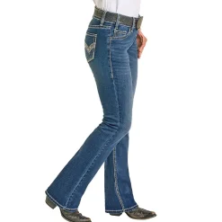 Rock & Roll Denim Cowhide Embroidered Jeans