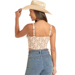 Rock & Roll Denim Horse Print Tank Top