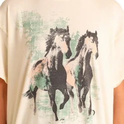 Rock & Roll Denim Horses Oversized Tee