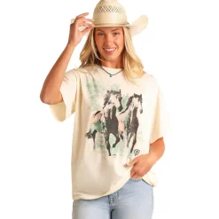 Rock & Roll Denim Horses Oversized Tee