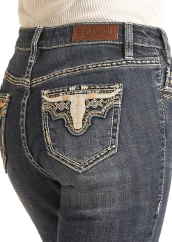 Rock & Roll Denim Longhorn Pocket Bootcut Jeans