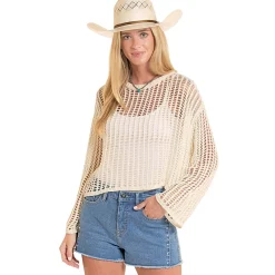 Rock & Roll Denim Open Weave Sweater