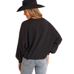 Rock & Roll Denim Rhinestone Pullover