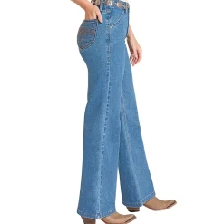 Rock & Roll Denim Round Pocket Wide Leg Jeans