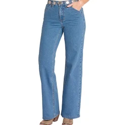 Rock & Roll Denim Round Pocket Wide Leg Jeans