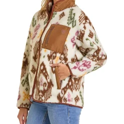 Rock & Roll Denim Sherpa Print Jacket