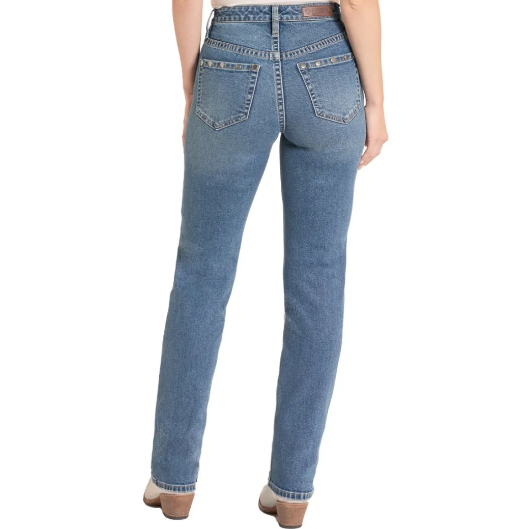 Rock & Roll Denim Silver Stud Straight Leg Jeans