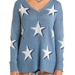 Rock & Roll Denim Star Baja Sweater