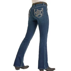 Rock & Roll Denim Star Embroidered Jeans