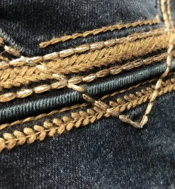 Rock & Roll Denim Stretch Embroidered Jeans