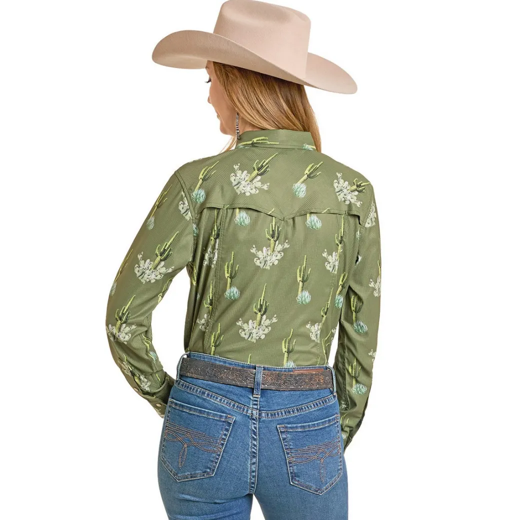 Rock & Roll Denim Tek Cactus LS Shirt