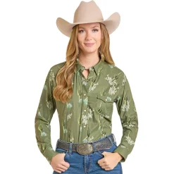 Rock & Roll Denim Tek Cactus LS Shirt