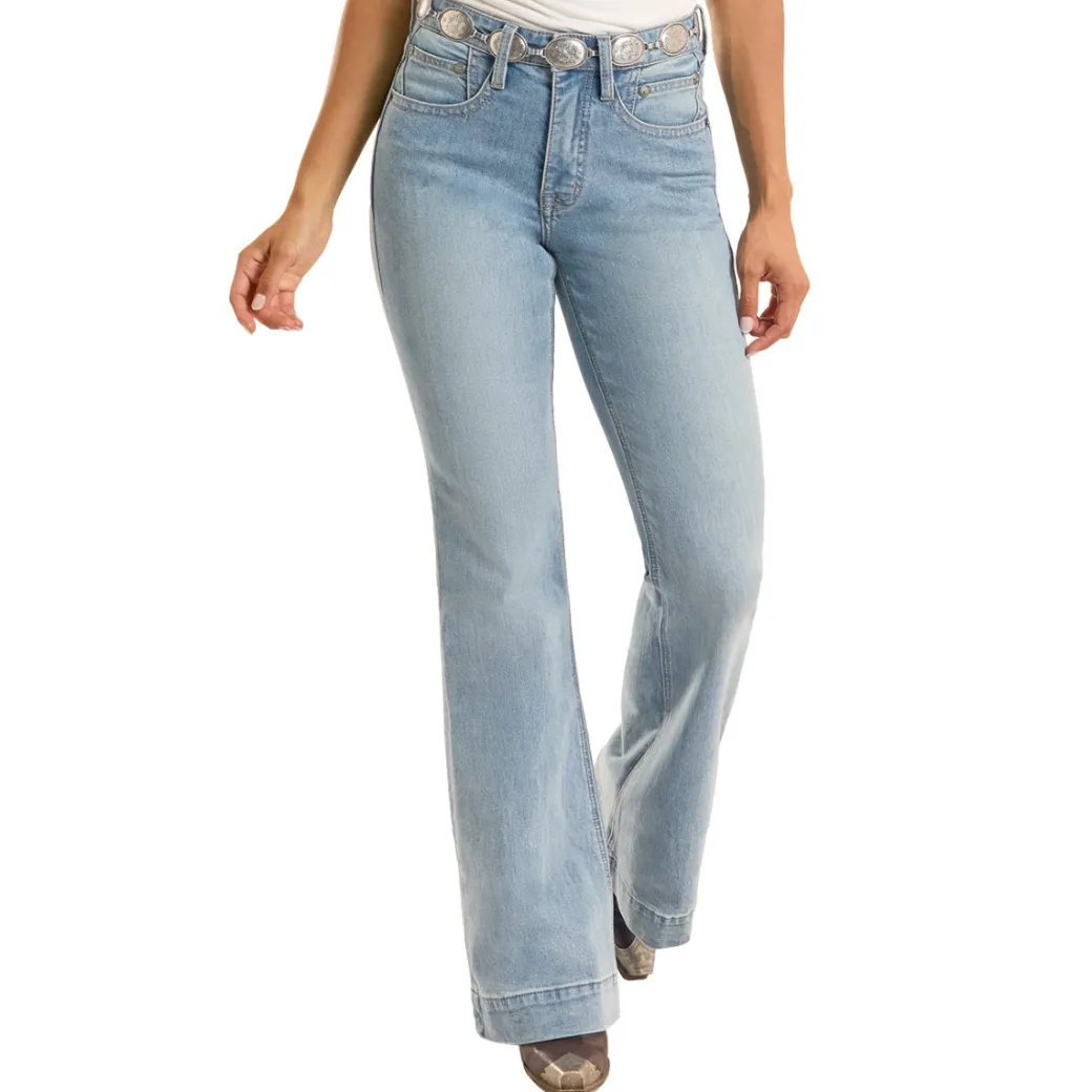 Rock & Roll Denim Turquoise Coin Pocket Trouser Jeans