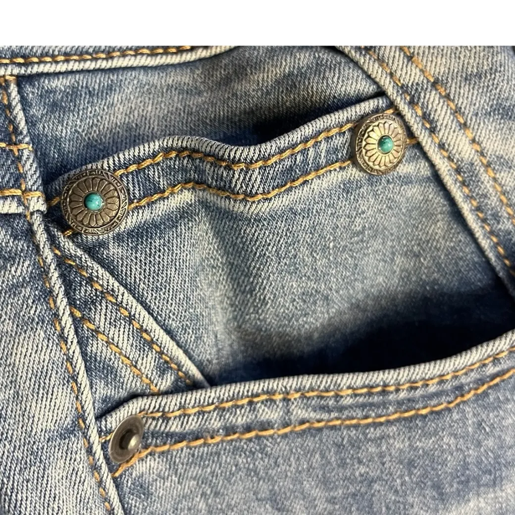 Rock & Roll Denim Turquoise Coin Pocket Trouser Jeans