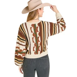 Rock & Roll Denim Western Textured Sweater