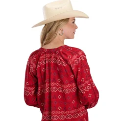 Roper Aztec Print Peasant Blouse