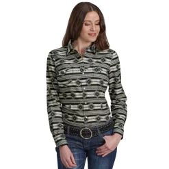 Roper Black/White Aztec Snap Shirt