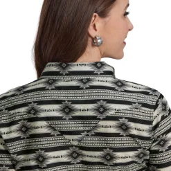 Roper Black/White Aztec Snap Shirt
