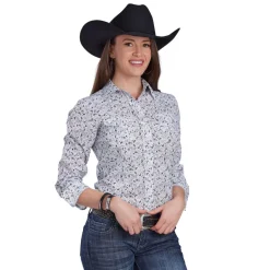Roper Black & White Paisley Snap Shirt