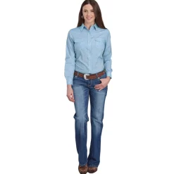 Roper Blue Micro Print Snap Shirt