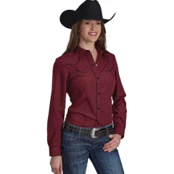 Roper Dot Print Snap Shirt