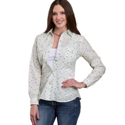 Roper Floral Stripe Long Sleeve Snap Shirt